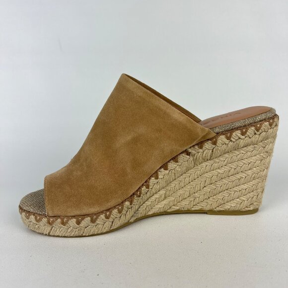 Vince Womens Sutherland Jute Wedge Sandals Brown Tan Suede Leather size 6M - Picture 7 of 16